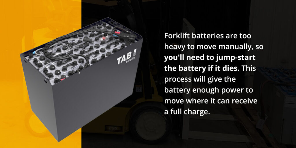 Forklift battery jump start