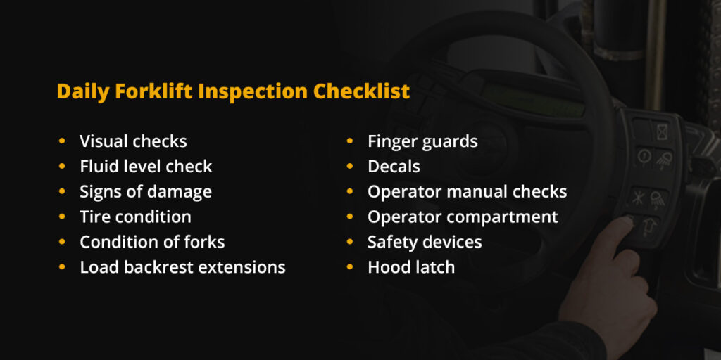 Daily forklift inspection checklist